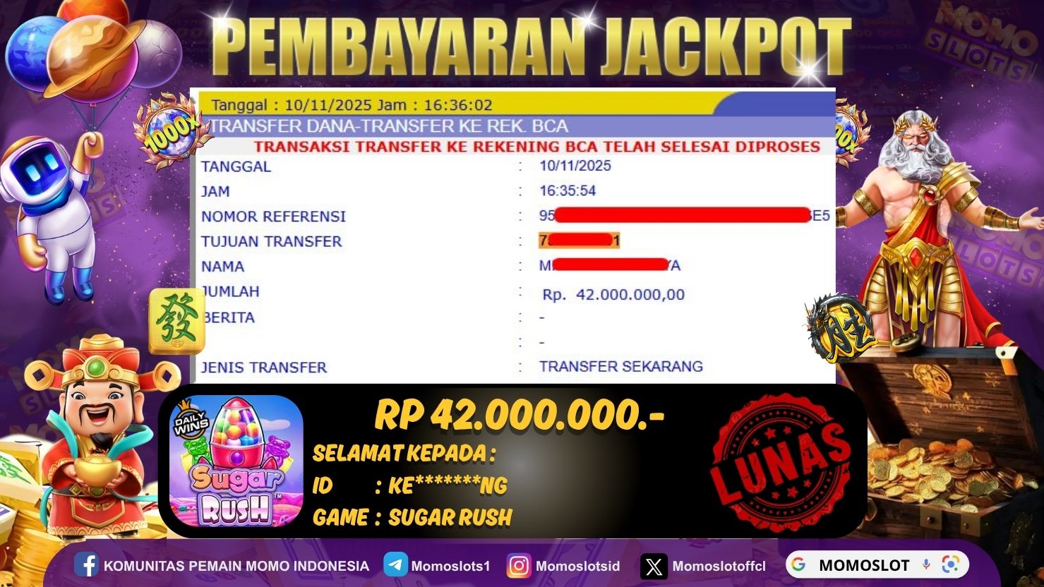 MOMOSLOTS JACKPOT SLOT SUGAR RUSH